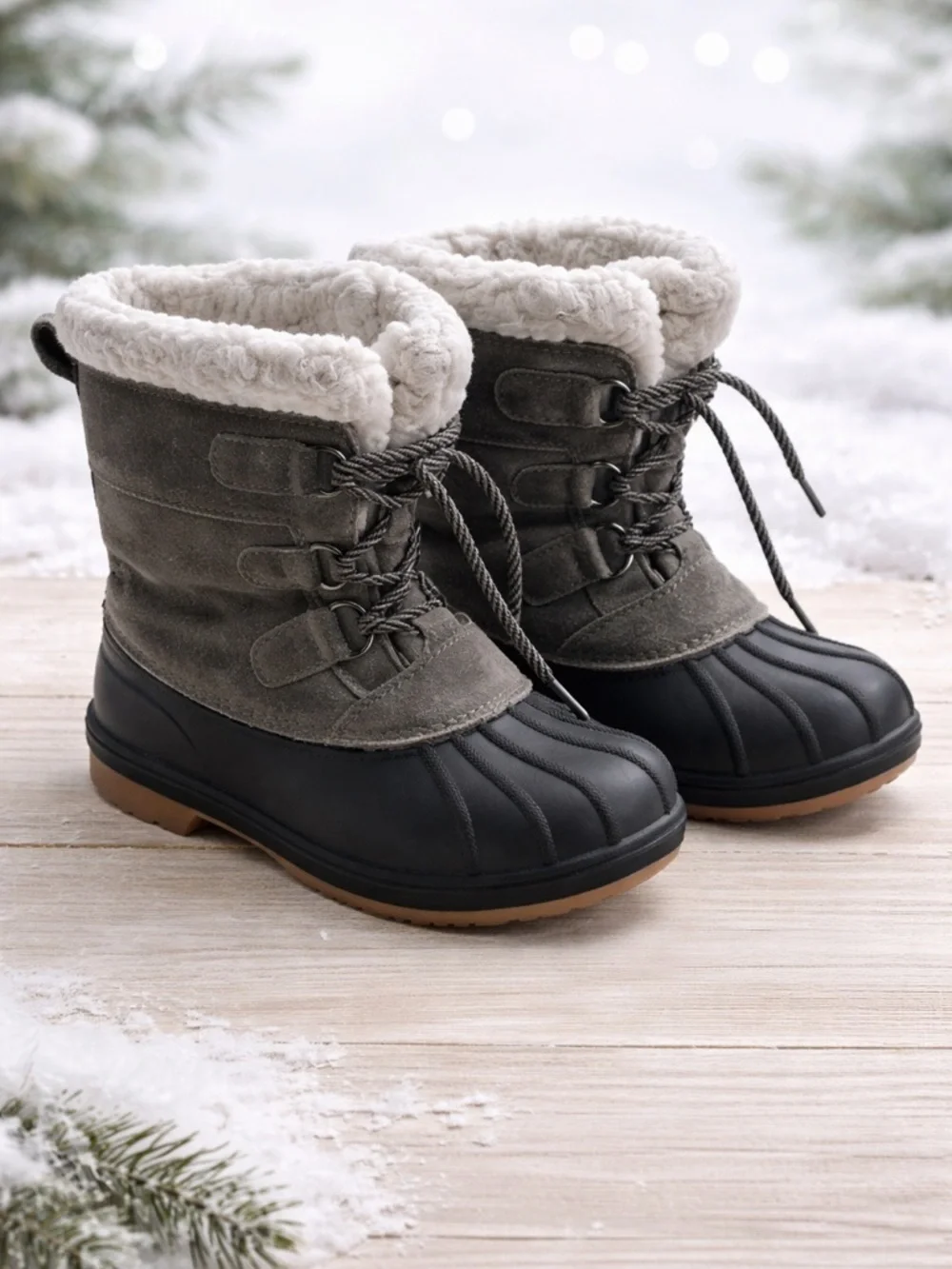 Cat & Jack Gray Snow Boots for Kids
